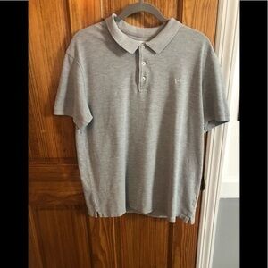 Zara essentials the perfect polo shirt. Gray cotton 3 button short sleeve sz xl